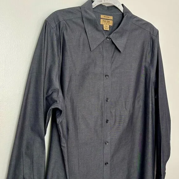 Gold Label Investments Dark Gray Button Down Shirt in sz 20W - Picture 1 of 5